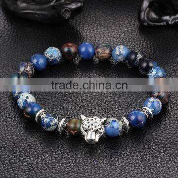 Southeast Asia style lucky natural crystal Brazil tourmaline bead bracelets gold/silver Wolf fashion bracelet