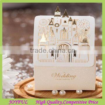 Custom castle design wedding favor box