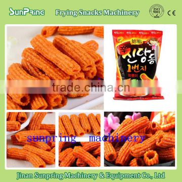 2015 hot sale delicious fried snack food machine processing plant macaroni pasta fried solution