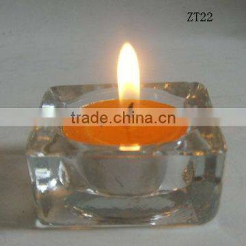 clear short square glass candle holder candlestick