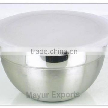 stainless steel Mixing Bowl with plastic lid
