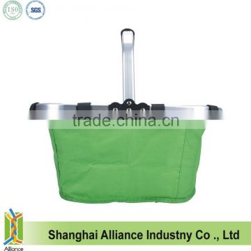 Small Double Layers Polyester Collapsible Market Shopping Tote & Picnic Basket(CBS032)
