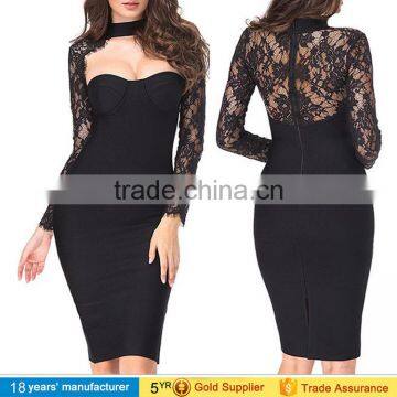 Cheap bulk OEM plus size 3XL bodycon evening dress elegant lace cocktail party dresses for women sexy