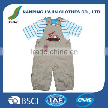 OEM comfortable baby clothes high quality kids clothes 100% cotton children baby clothing sets,overalls with t-shirts for kids
