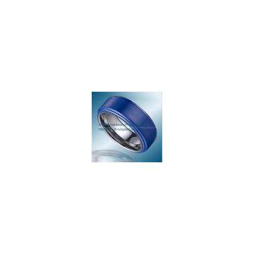 Fashion Brushed Blue Tungsten Ring Hot Sales