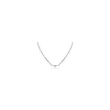 Rhodium Plated 925 Silver Necklace With Heart Ceramic For Gift , CSN0863