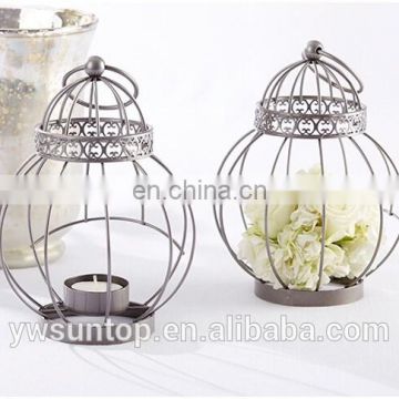 Vintage Bird Cage Shape Wedding Favor Party Supplies Mini Metal Candle Lantern