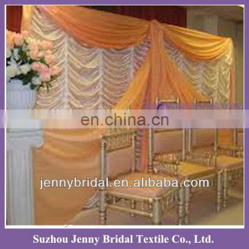 BCK005 Fancy and popular elegant wedding and Banquet chiffon backdrop decorations