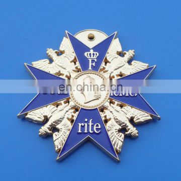 special souvenir gift custom design big size 3D logo with soft enamel gold plate metal emblem