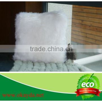 real genuine sheepskin fur throw pillow Mongolian sheepskin pillow cover soft and warm