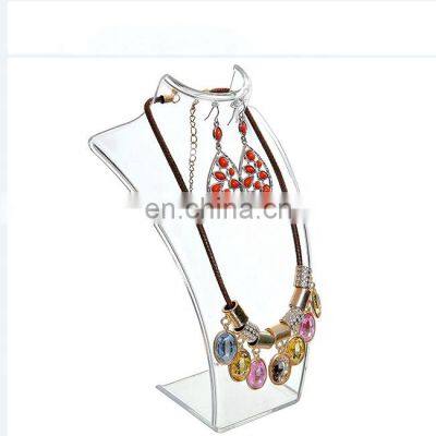countertop hanging clear acrylic jewelry display necklace display set