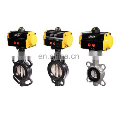 COVNA Stainless Steel Pneumatic Control Wafer Type Pneumatic Actuator Butterfly Valve