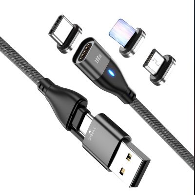 Amazing Nylon Braided 6 in 1 Magnetic USB C to Type C Cable PD100W Charging Cable Micro USB i-Product Data Line for Tablet Phone