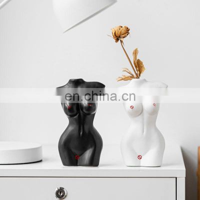 Nordic Creative Design Human Body Vase Decor Model Home Room Flowers Decorative Ornament Ceramic Body Vase