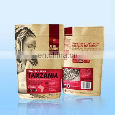 custom packaging stand up pouch 10kg kraft paper packaging coffee bag