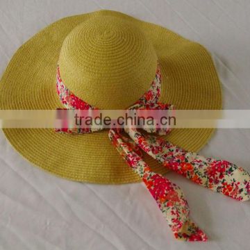Fashion design paper cheap wide brim hat for ladies
