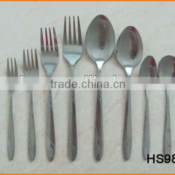 HS984 Swan Design Stainless Steel Spoon and Fork