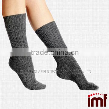 Classical Soft Women Knitted Black Cashmere Socks