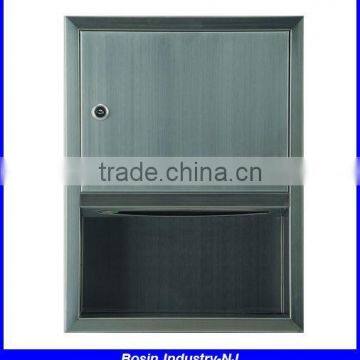 stainless steel paper towel dispenser with waste bin