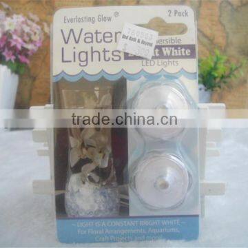 white mini led canle water proof light with CR2032 battery