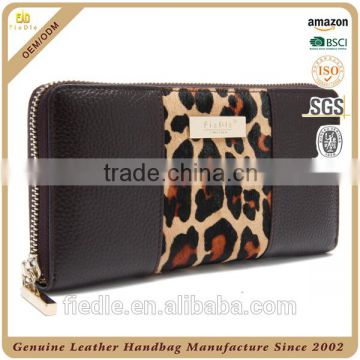 CW704D001 Leopard Fur Genuine Leather Europe Casual Style Designer's Wallet