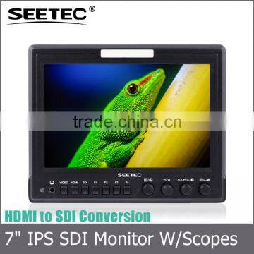 IPS panel wide view angle build-in HDMI to SDI Conversion output 7" dslr field monitor for film shooting IPS wide view angle