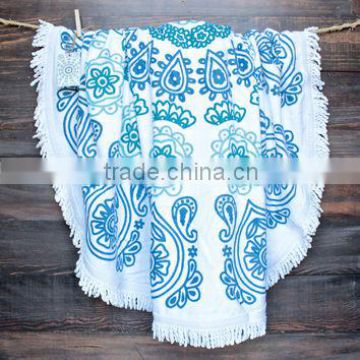 large round Beach Towel with tassels