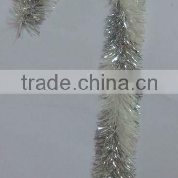 HOT SALE ! 24" 2 Tone Shiny Silver/ White Christmas Tinsel Candy Cane