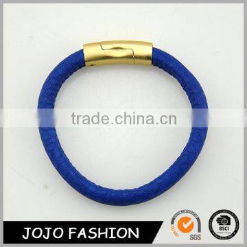 Wholesale Men Simple Leather Bangle Gold Magnetic Bracelet