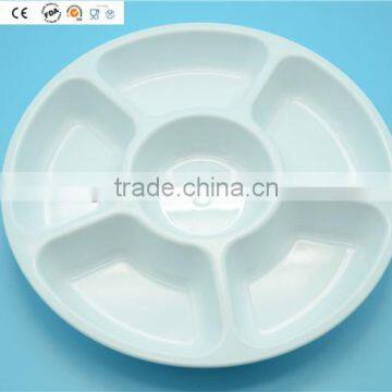 12" Plastic Round Compartment Plate