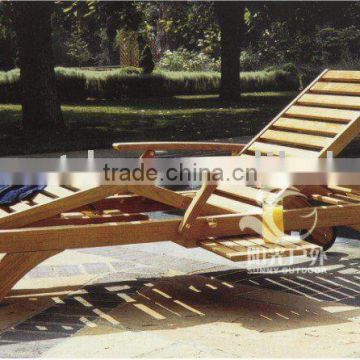Popular Wooden Beach Sun Lounge Chair Outdoor Furniture China Factory