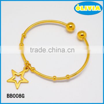 Olivia cuff bangle personalized Lucky stars gold color bangle