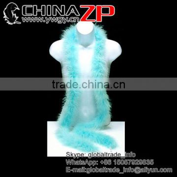 Leading Supplier ZPDECOR Bulk Sale 40g Weight Dyed Aquamarine Turkey Marabou Feathers Plumage Boa Scarf for Fashoin Show