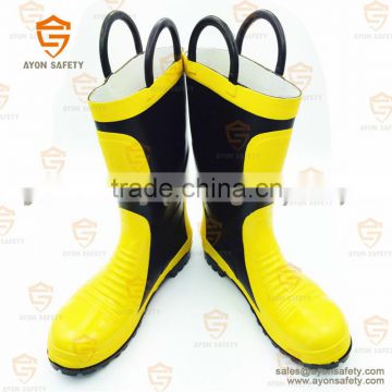 Firefighting safety fire emergency rubber boots with handle