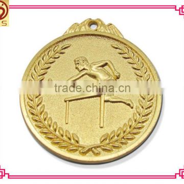 custom gold hurdling race medal medallion