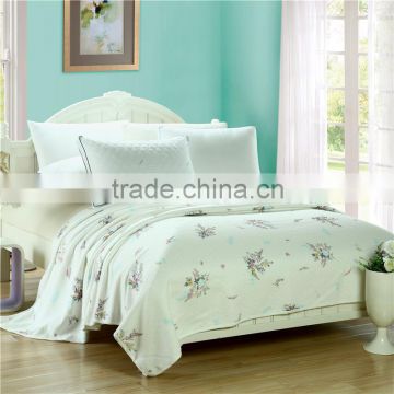 Factory Direct Sale Floral Style Knitted Cotton Blanket