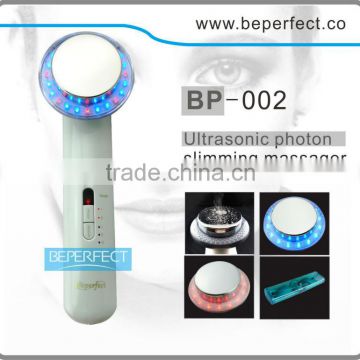BP-002 1Mhz ultrasonic face and body massager and photon infrared light for skin care