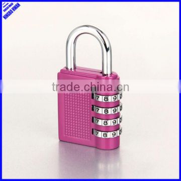 Colored 4 digit zinc alloy decorative travel password lock