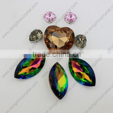 Colorful Decorative Crystal Fancy Stone with Metal Claw Setting for dresses