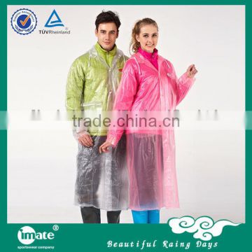 Hot selling pvc/polyester long raincoat