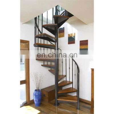 Customized best selling glass spiral wood staircases