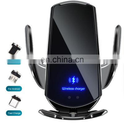 15W Wireless Fast Charging Type C Port emergency charging mobile phone Car Holder