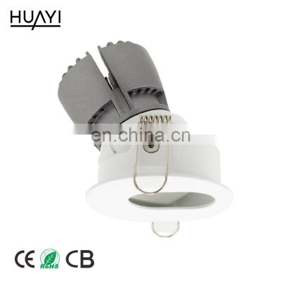 HUAYI Traditional Lighting Glass Shade Silver Iron Aluminum Round Decorative Energy Saving Spotlights