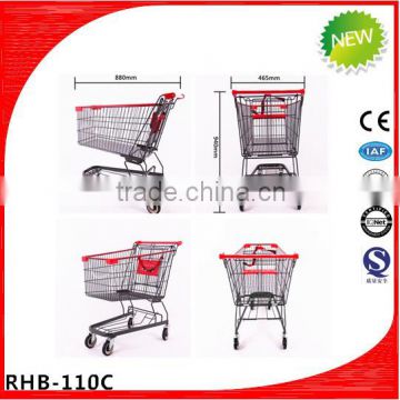 Good surface metal shopping trolley with seat