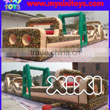 Giant military color boot camp inflatable obstacle course for sale