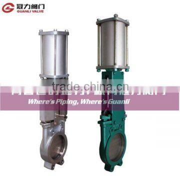 Pneumatic knife gate valve wafer type