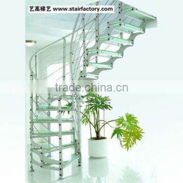 Custom Glass Steel Staircase YG-9003-7