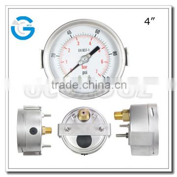 High quality stainless steel case panel mount pressure gauge with back entry