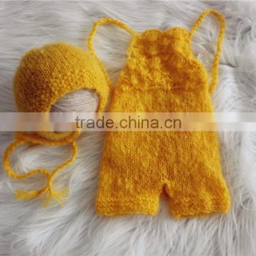 Newborn Baby Overalls Set Baby Knit Romper Set Mohair Photography Props