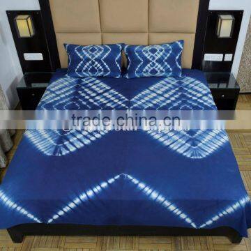 Tie Dye Bedding Set Indigo Bedspread With Pillow Cover Queen Indian Bed Cover Bohemian Cotton Bed Sheet